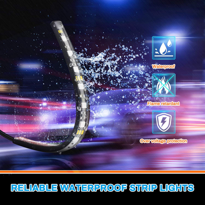 Skorter | Interior Billys, Upgrade 2-in-1 Design DC 12V Sound Activated 48 LED Car Strip Lights, Box Control, Remote Control and APP Control Lighting Set for All Vehicles, Attachments, Indoor/Outdoor