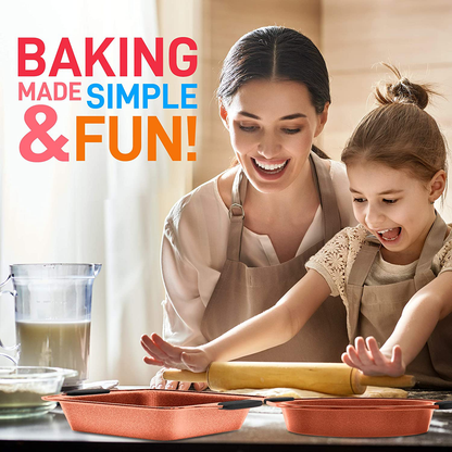 Skorter | 10-piece kitchen oven baking trays - Deluxe carbon steel baking equipment set with stylish non-stick gray coating inside and outside, dishwasher safe & Pfoa, Pfos, Ptfe free - Nutrichef