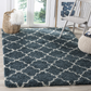 Skørter | SAFAVIEH Hudson Shag Collection SGH282L Moroccan Trellis Non-Shedding Living Room Bedroom Dining Room Hall Plus 2-inch Thickness Area Rug, 3' x 3' Square, Slate Blue / Ivory