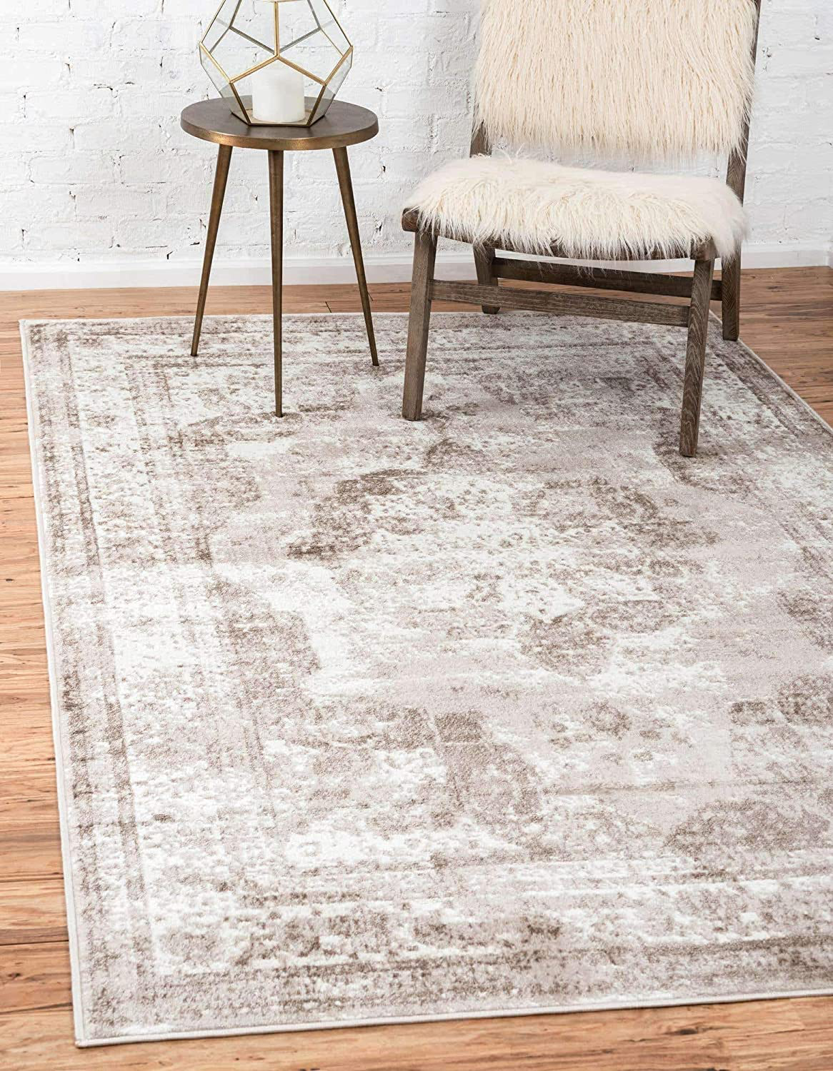 Skørter | Unique Loom Sofia Collection Area Traditional Vintage Carpet, French Inspired Perfect for All Home Decor, 4' 0 x 6' 0 Rectangular, Light Brown/Tan