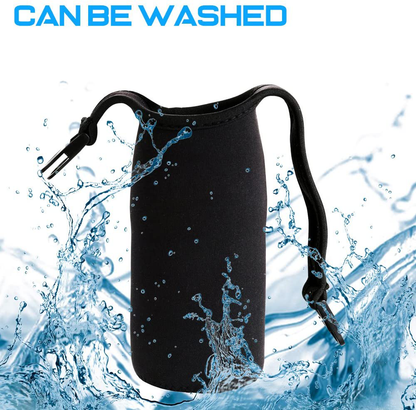 Skorter | DanziX 4 Pack Water Bottle Carrier, Neoprene Sleeve Water Bottle Cup Carrier Bag with Carry Handle, Fits All 16oz-21oz Portable Sport Water Bottle - Black, Blue, Pink, Purple