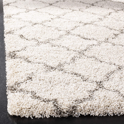 Skørter | SAFAVIEH Hudson Shag Collection SGH282C Moroccan Trellis Non-Shedding Living Room Bedroom Dining Room Entry Plush 2-inch Thickness Area Rug, 3' x 5', Navy / Ivory