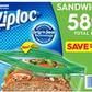 Skørter | 580 Counters Ziploc Sandwich Bag 6.5" x 6"