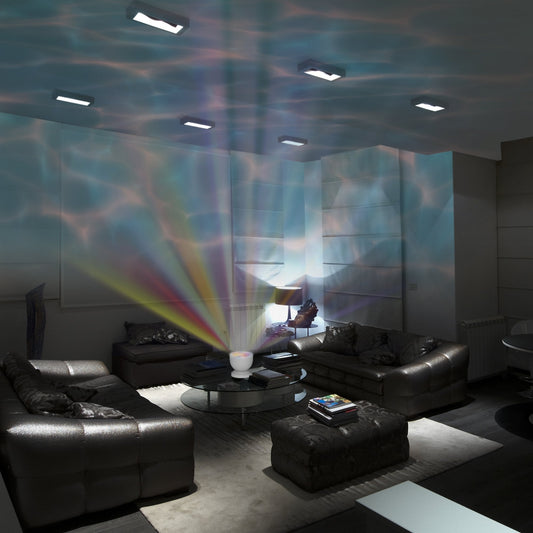 Skorter | Gideon Ocean Wave Projector LED Night Light with Speakers - 12 LEDs, 8 Colors, 2 Piece Set