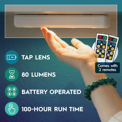 Skorter | Brilliant Evolution 4-Pack Wireless LED Under Cabinet Light Sources with Remote Control - 3000K Warm White