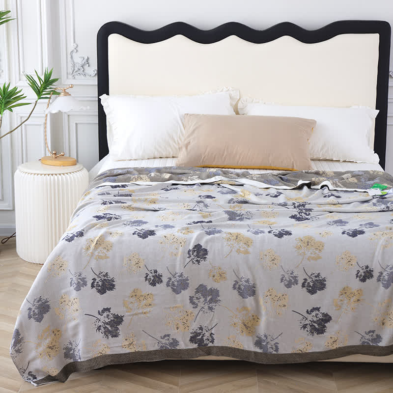 Skorter | Bamboo Fiber Elegant Leaf Soft Blanket