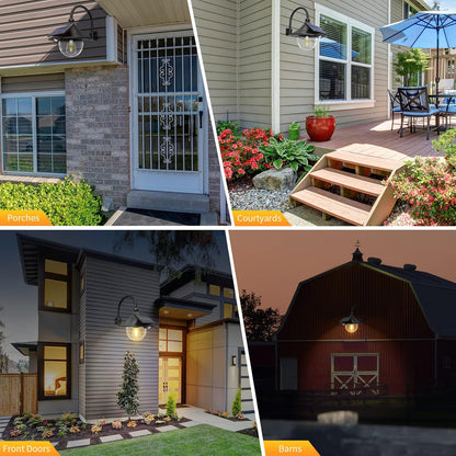 Skorter | Solar Motion Barn Wall Lights with 3 Modes & Gooseneck Design (2 Pack) – Halden