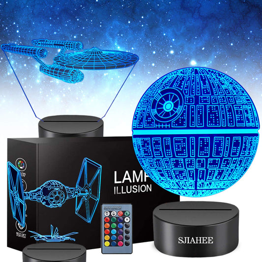 Skorter | Sjiahee 3D Star Wars Lamp - 16 Color Changing Night Light With Remote Control, Gift For Fans
