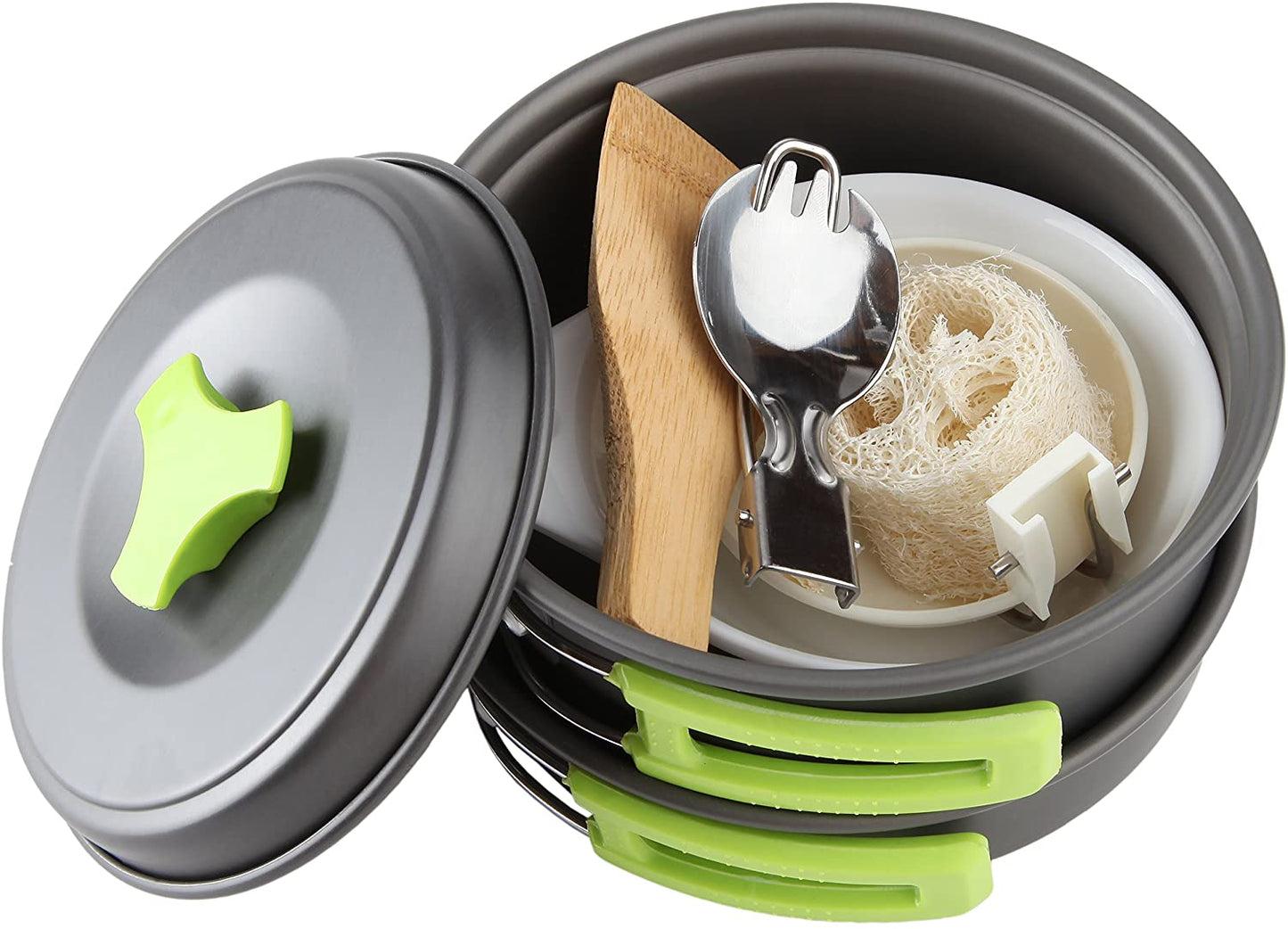 Skorter | MalloMe Camping Cookware Mess Kit Gear – Camp Accessories Equipment Pots and Pans Set