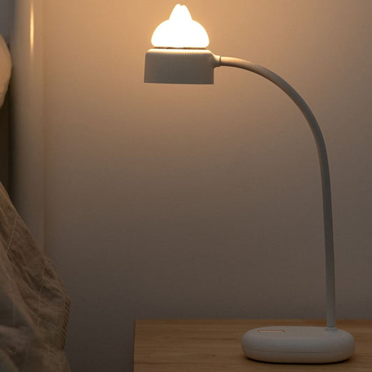 Skorter | White/Pink/Green Cat Rotating Table Lamp - USB Rechargeable LED Night Light for Kids