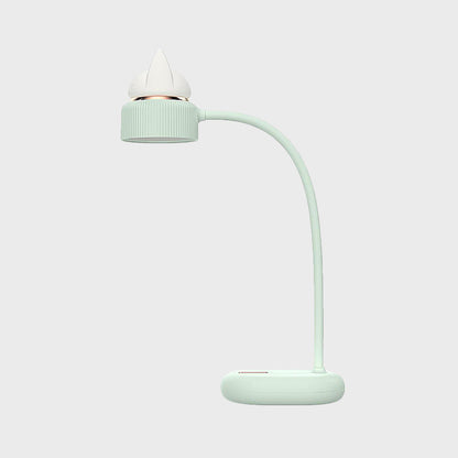 Skorter | White/Pink/Green Cat Rotating Table Lamp - USB Rechargeable LED Night Light for Kids
