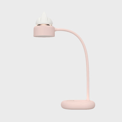Skorter | White/Pink/Green Cat Rotating Table Lamp - USB Rechargeable LED Night Light for Kids
