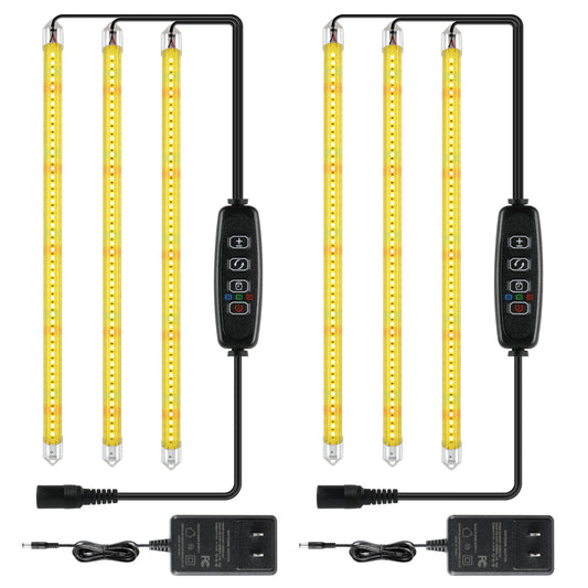Skorter | Ipower 40W Led Grow Light Strips, Full Spectrum, Timer, 10 Dimmable Levels, Yellow, 2-Pack