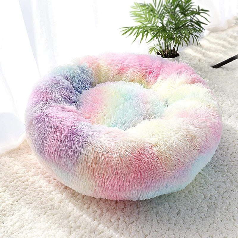 Skorter | Beef Rainbow Extra Plush Calming Donut Dog Beds