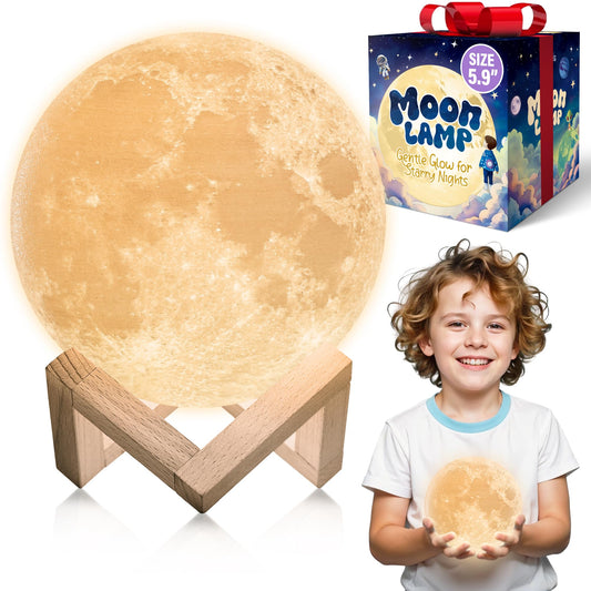 Skorter | Mind-Glowing 3D Moon Lamp - Multi Color LED Night Light For Kids, Touch/Remote Control, 5.9"