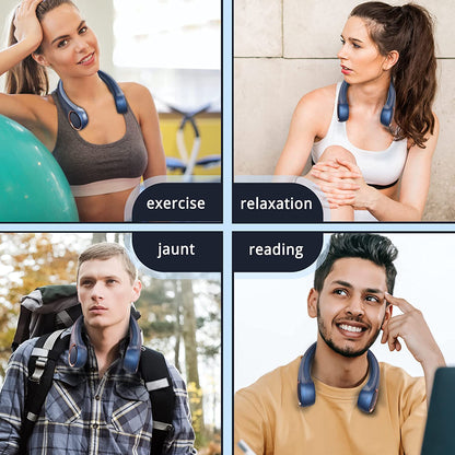 Skorter | Portable bladeless neck fan, 4000mAh, USB charging, 360° surrounding air outlet, three-speed adjustment, silent, 3 seconds quick cooling, good helper in summer