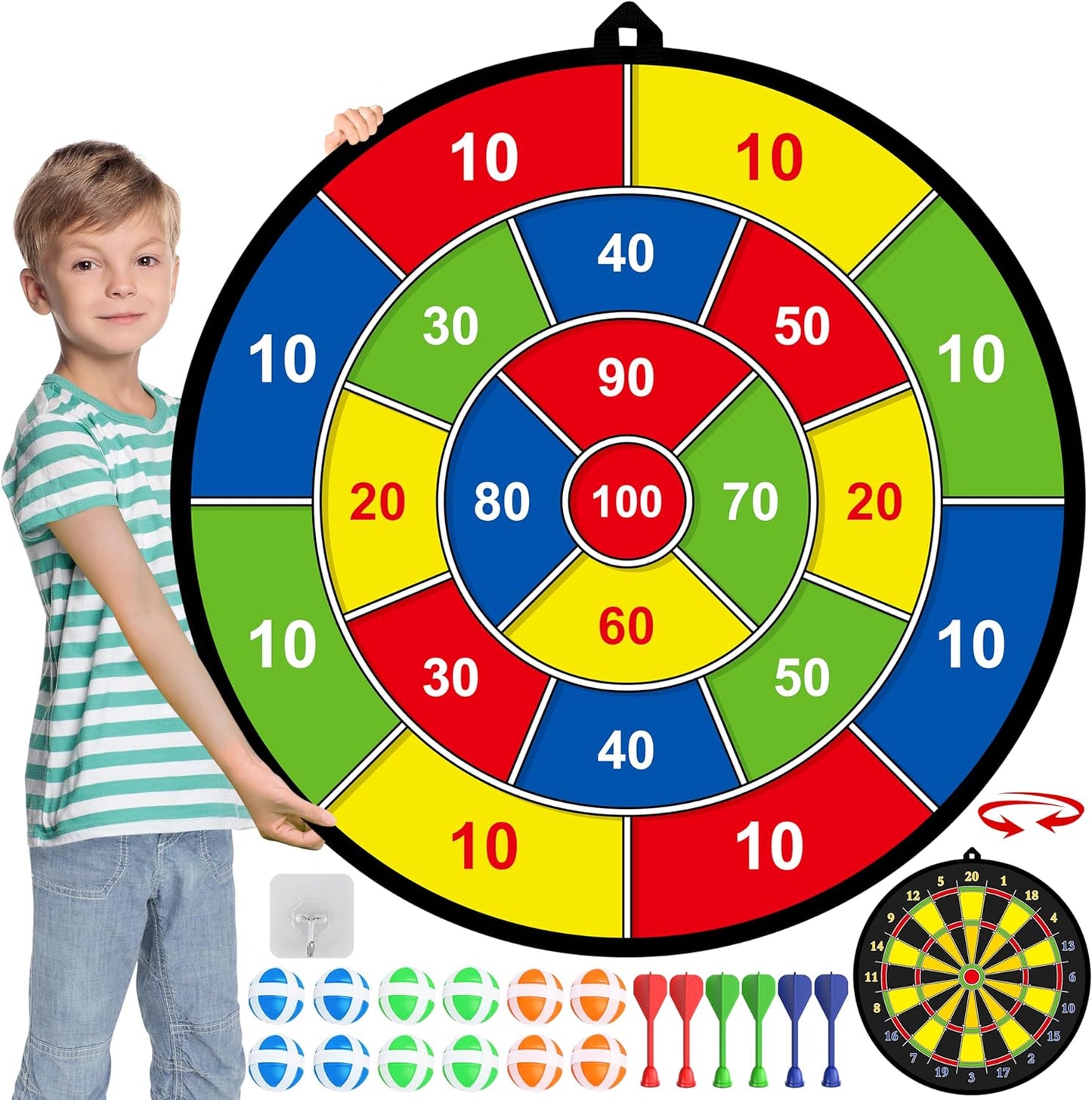 Skorter | Large double-sided dartboard for kids – Play, learn and relax