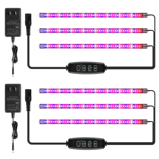 Skorter | Ipower 40W Full Spectrum Led Grow Light Strips with Timer, 10 Dimmable Levels, 6 Tubes