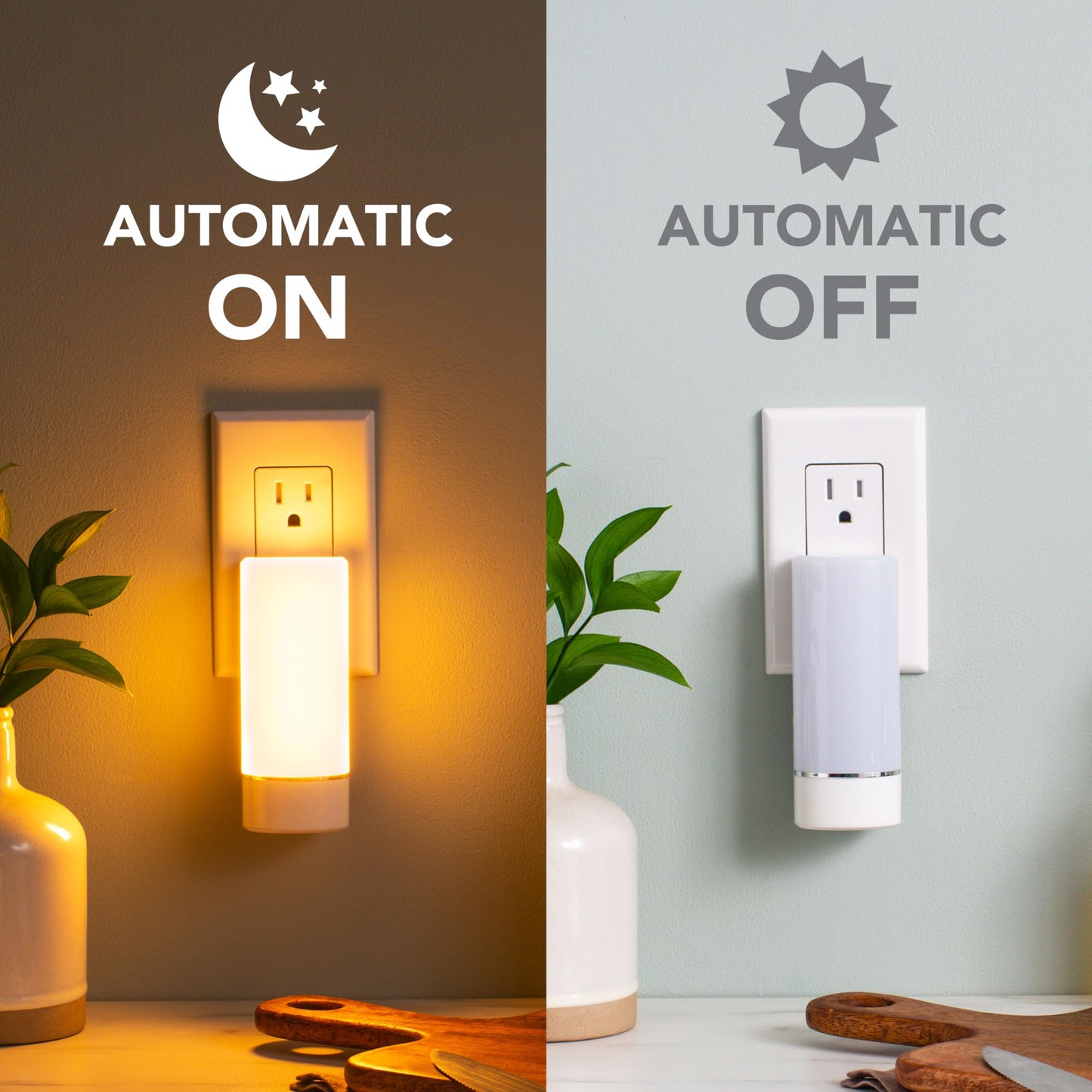 Skorter | Sunbeam 3-Pack Emergency Lights for the Night, Motion Sensor, Rechargeable LED, Twilight to Dawn, Multiple Choices
