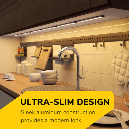 Skorter | Getinlight 12" LED Under-cabinet light, soft white 3000K, 3-pack, metal design