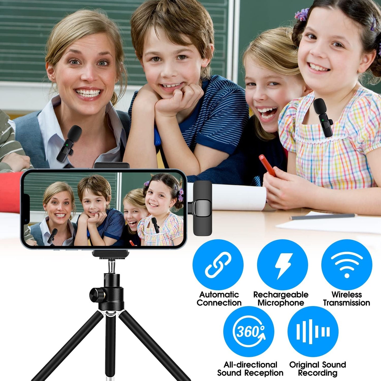 Skorter | 2-Pack wireless microphone for iPhone iPad