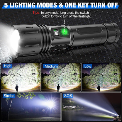 Skorter | 100000 Lumen Tactical Flashlight | World's Brightest High-Powered Torch