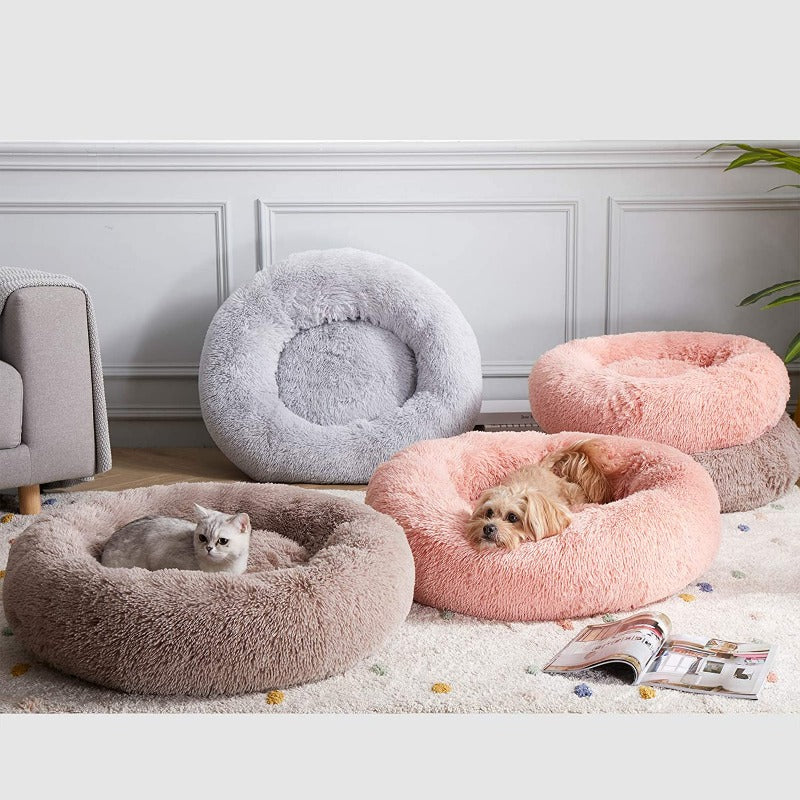 Skorter | Beef Plush Calming Donut Dog Bed for Small to Large Dogs