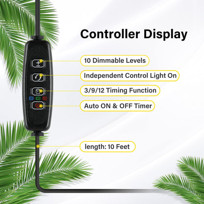 Skorter | Ipower 60W LED Grow Light Strips, Full Spectrum, 4 Tubes, Automatic Ticker, 10 Dimmable Levels