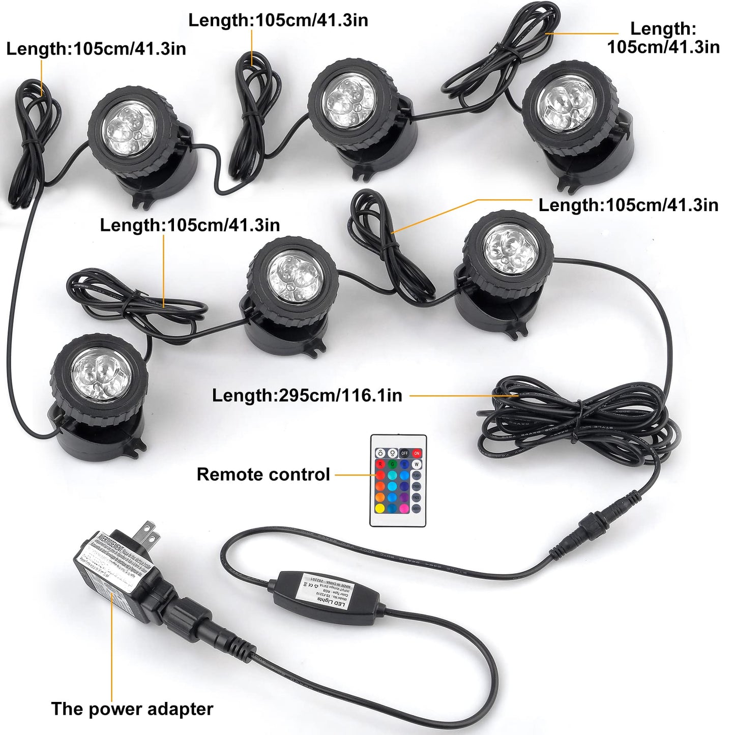 Skorter | Crepow Rgb Ladies Lights With Timer, Ip68 Waterproof Underwater Spotlights (Set Of 6)