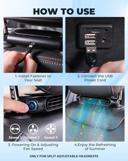Skorter | 3 Speeds USB Car Cooling Fan & Headrest Mount – AutoBreeze (1+1 FREE)