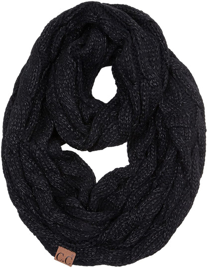 Skorter | Funky Junque’s Beanies Matching Ribbed Winter Warm Cable Knit Infinity Scarf