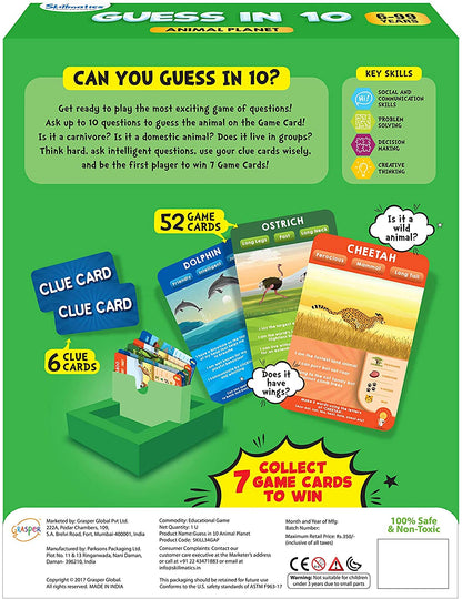 Skorter | Skillmatics Educational Game: Animal Planet - Guess in 10 (Ages 6-99) | Card Game of Smart Questions | General Knowledge for Kids, Adults and Families | Gifts for Boys and Girls