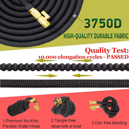 Skorter | AquaFlex Expandable Garden Hose – Lightweight, Flexible, Leakproof Water Hose with Brass Connectors