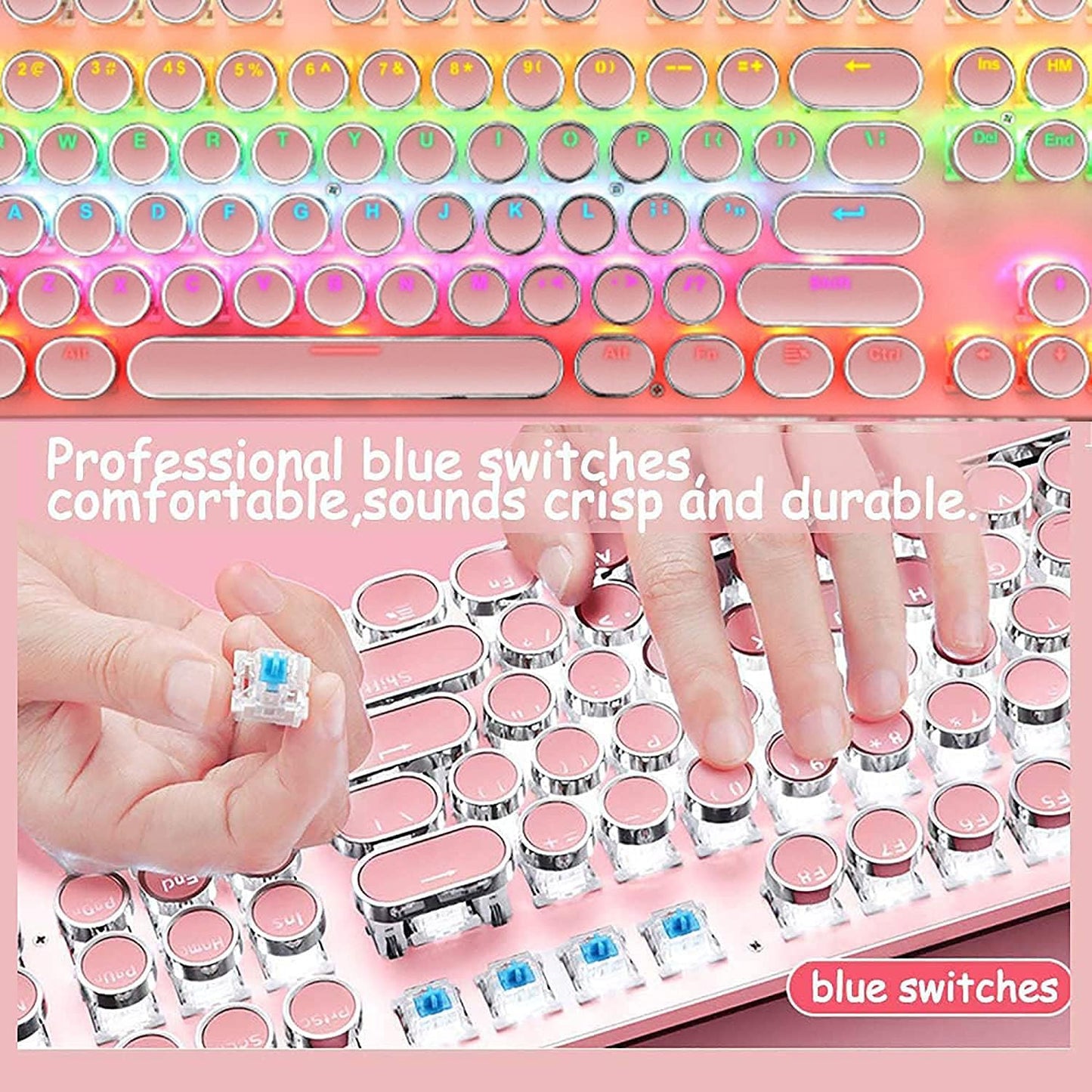 Skorter | 87-Key Mechanical Gaming Keyboard RGB Backlit Blue Switch