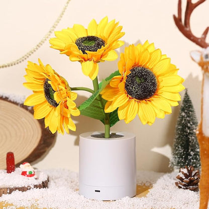 Skorter | LED Sunflower Table Lamp - Decorative Lighting Fixture for Home Decor & Nightstand Use