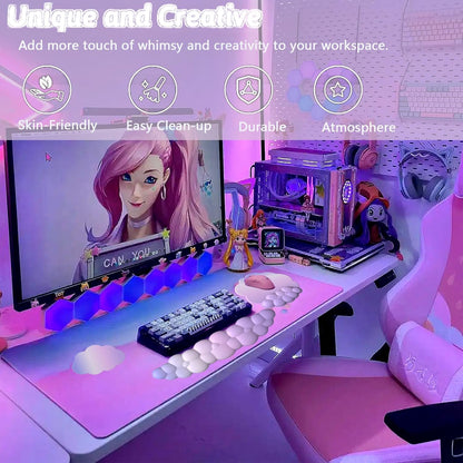 Skorter | Cloud-Shaped Ergonomic Wrist Rest Set with Mouse Pad & Coaster – Zeyora