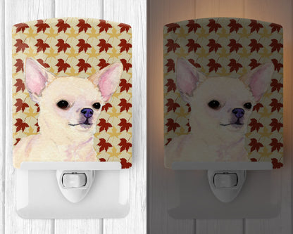 Skorter | Caroline's Treasures Chihuahua Night Lamp - Ceramic, Autumn Leaves Design, 6X4X3, Multicolored