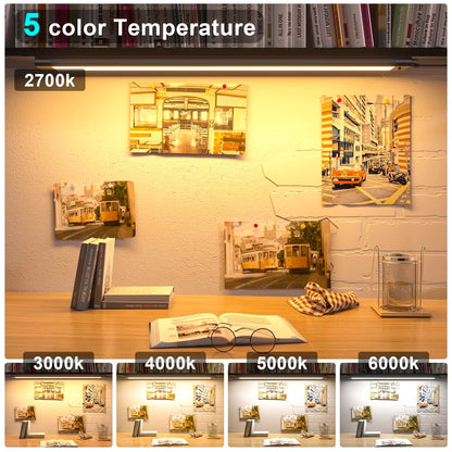 Skorter | Wobane 24"&quot; LED Under Cabinet Lighting, Touchless Dimming, Warm White To White, Black