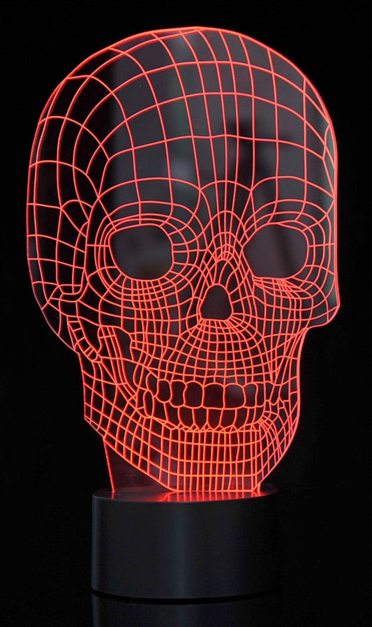 Skorter | Powertrc 3D Skull Night Light, Color Changing Table Lamp, USB Powered, 7 Colors Gift