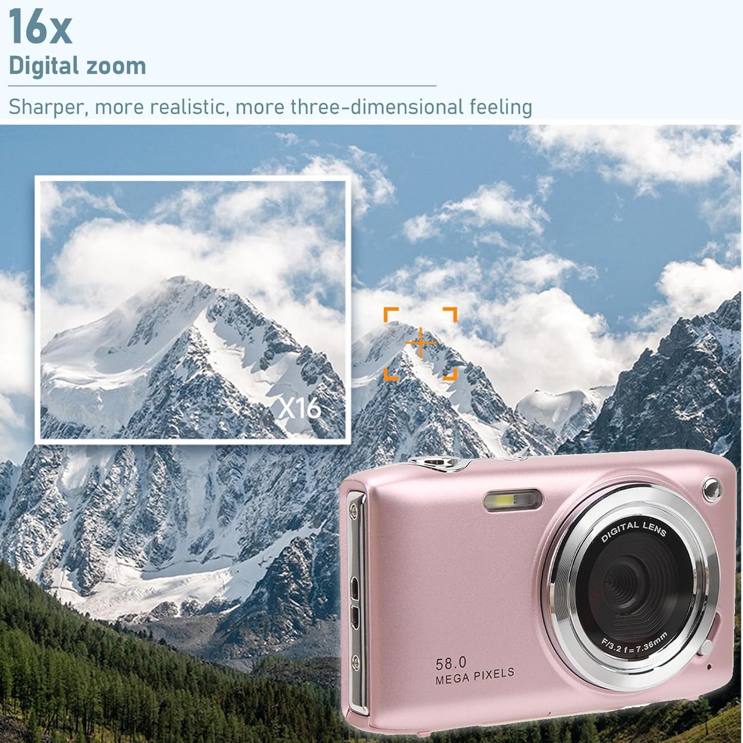 Skorter | 4K Compact Digital Camera with 58MP Photos and 16X Zoom – Lumora