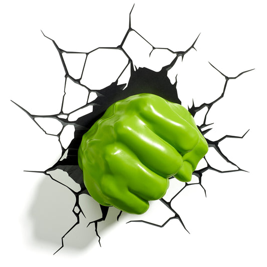 Skorter | 3D Light Fx Hulk Fist 3D Deco Light - Green Plastic Wall Lamp For Marvel Fans