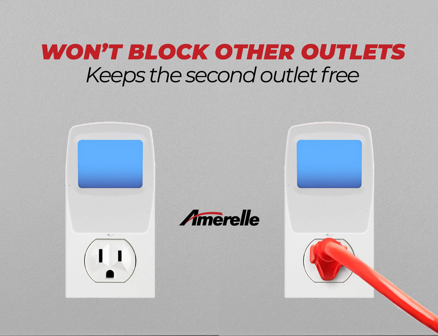 Skorter | Amerelle Always-On Blue Night Light - 4 Pack LED Plug-In Light for Bedroom, Bathroom, Children's Room