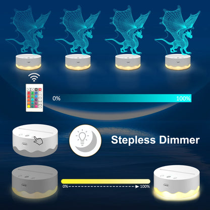 Skorter | Anywin Dragon Lamp 3D Night Light With Timer & Dimmable - Fantasy Gifts For Kids & Women