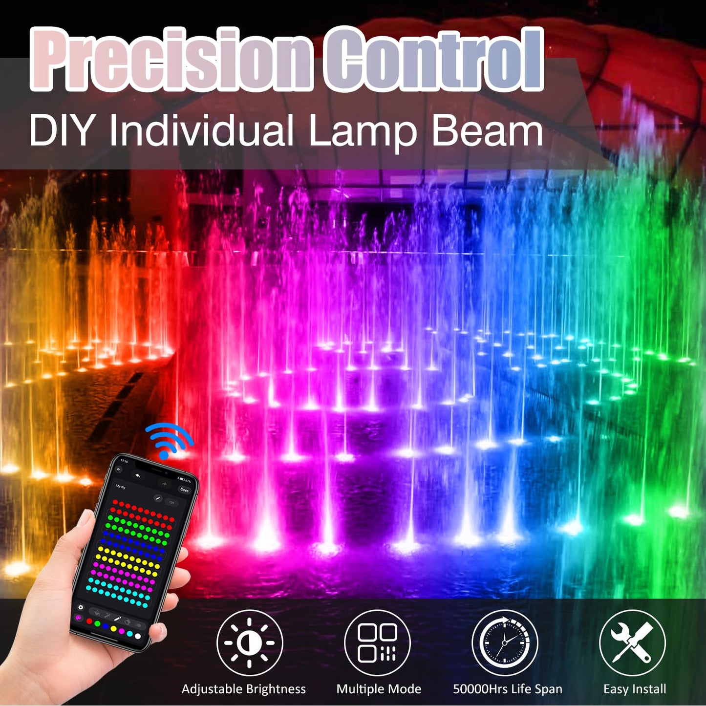 Skorter | T-Sun LED Table Lamp with Timer, Bluetooth Control, IP68 Waterproof, Multicolor (Set of 3)