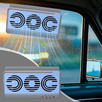 Skorter | Solar Car Window Fan – Dual Duct Ventilation Exhaust & Cooling Accessory – Aurovent