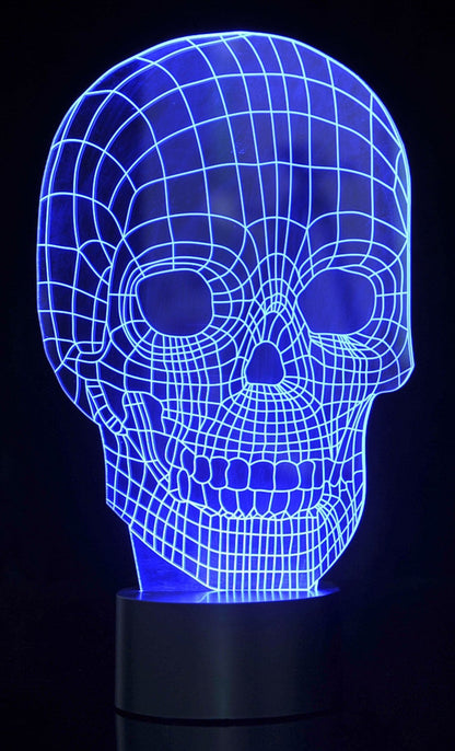 Skorter | Powertrc 3D Skull Night Light, Color Changing Table Lamp, USB Powered, 7 Colors Gift