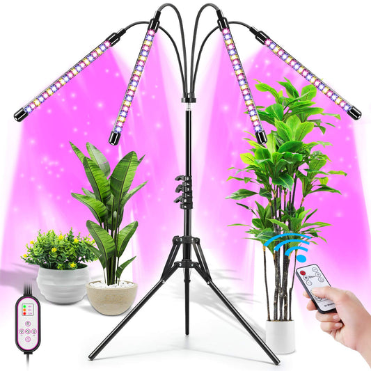 Skorter | Felibeaco Led Plant Grow Lights For Indoor Plants Full Spectrum, Floor Uv Plant Lights For Indoor Growing With Adjustable Stand (14"&amp;-63"&amp;), Plant Grow Lamp With Timer, Auto On/Off For House Plants