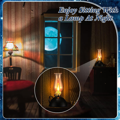 Skorter | Vintage-Style Glass & Metal Oil Lamps Set of 2 – Ardin