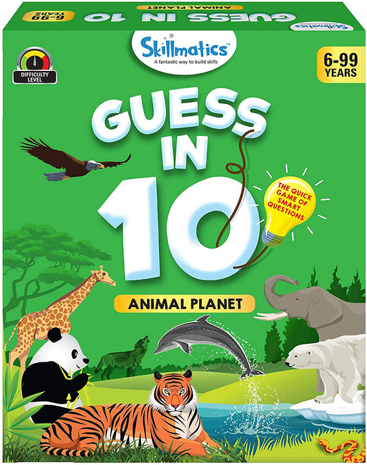 Skorter | Skillmatics Educational Game: Animal Planet - Guess in 10 (Ages 6-99) | Card Game of Smart Questions | General Knowledge for Kids, Adults and Families | Gifts for Boys and Girls