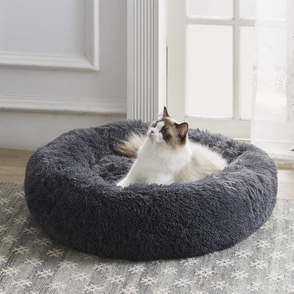 Skorter | PawNest Calming Donut Cat Bed | Round Plush Nest | Stress-Reducing & Cozy | Perfect for Cats & Small Dogs